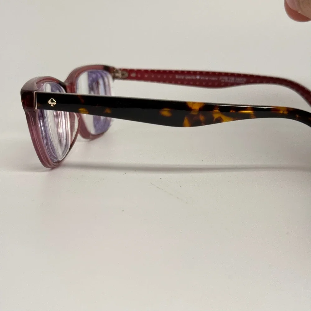 Kate Spade Cailin/F YDC Burgundy Tortoise Polka Dot Rectangular Eyeglasses 145mm
